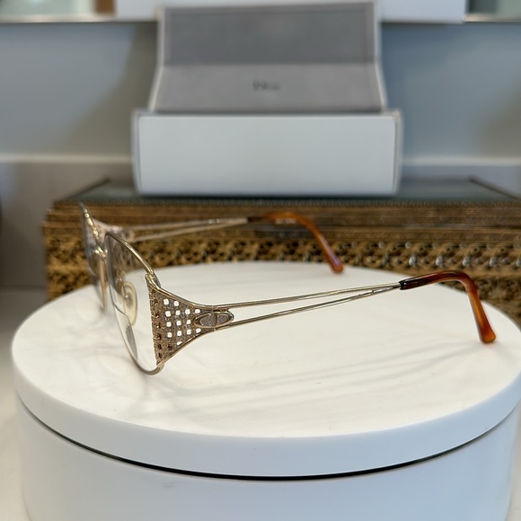 VTG Dior - Gold-Toned Rx Eyeglass Frames - EUC, w/ VTG Dior Case/Fair - Picture 9 of 17
